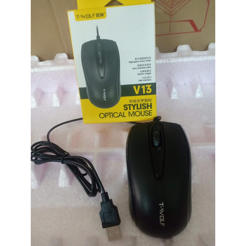 Chuột máy tính có dây và không dây T-WOLF V13 USB /  ACER OMW910