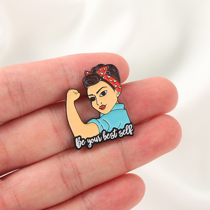 Be Your Best Self Enamel Pin Women Powers Brooch Clothes Lapel Badges Cap Bag Creative Jewelry Gift for Friends