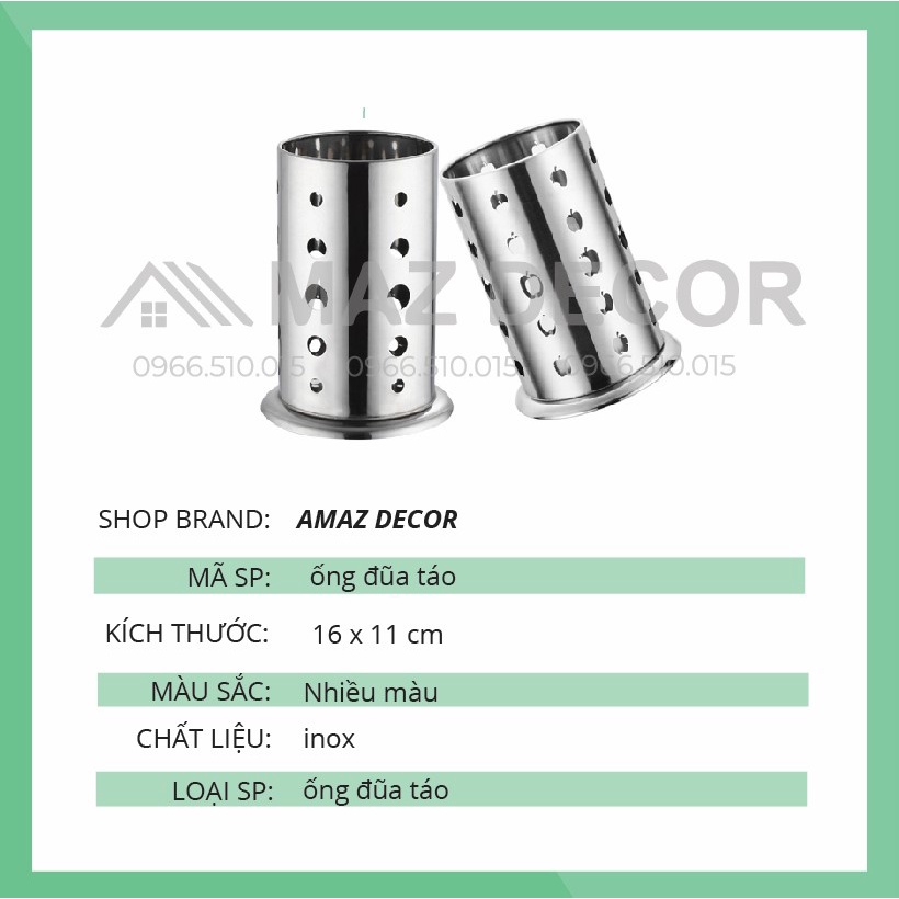 Ống Lọ Cắm Đũa thìa muỗng tròn Inox 304 có đế dày dặn đẹp/Cắm đồ dụng cụ pha chế