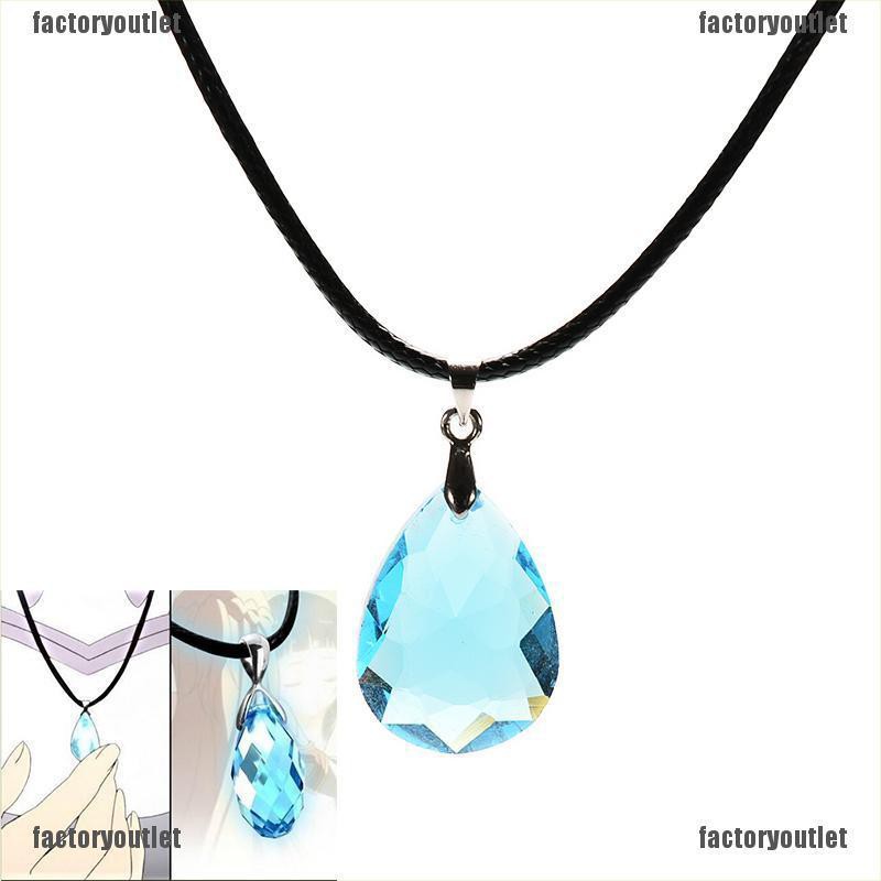 {factoryoutlet} Cosplay Light blue Crystal Necklace for Sword Art Online SAO Kirito Asuna adover