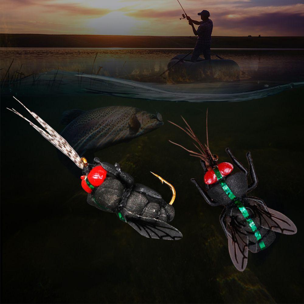 MUVAKO Set 2 Mồi Câu Cá Giả Hình Côn Trùng Thiết Kế Nhỏ Gọn Tiện Dụng