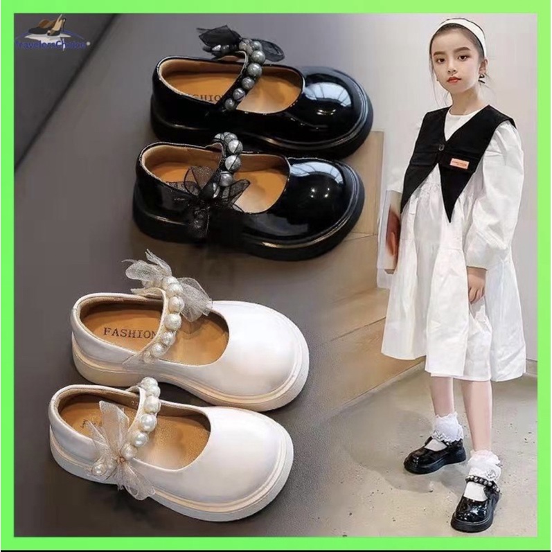 Giày búp bê nơ ngọc cho bé