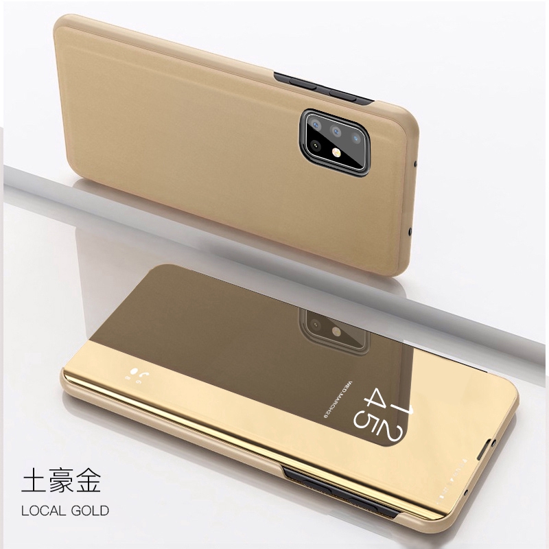 HSM Smart Case OPPO A72 A52 A92 A9 A31 2020 A5 A3S A7 A12 F1S A83 F9 F7 F5 Reno 2 Realme C2 A1K 5 5i C1 2 pro C3 Mirror Flip Case