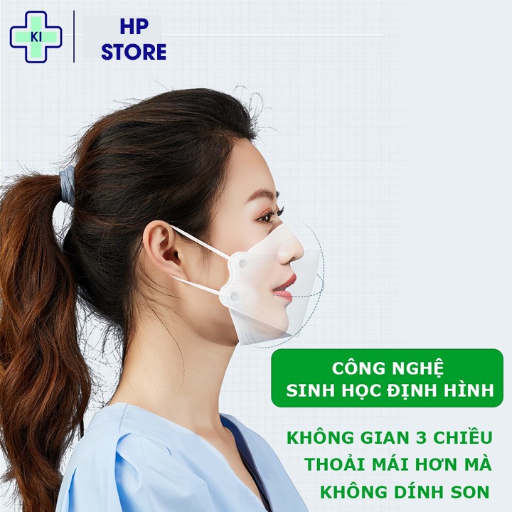 Khẩu trang y tế 3D KF94 mask Hàn Quốc 4 lớp ngăn chặn vi khuẩn 99% túi đóng 10 cái