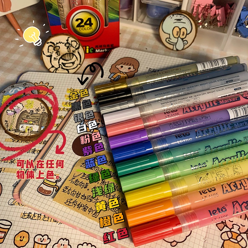Set 60 Bút Màu Acrylic 1mm LT1105S Dành Cho Vẽ Sổ Tay