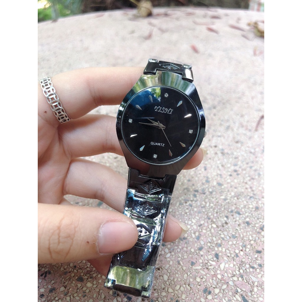 ( Giá Sỉ ) Đồng hồ thời trang Nam Nữ YIShi dây kim loại đen Scse79669