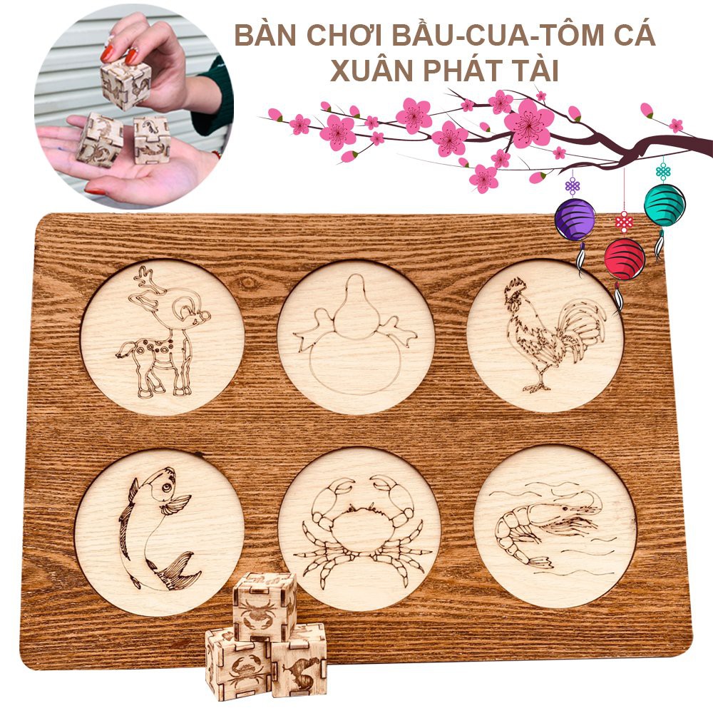 Trò Chơi Dân Gian- Bầu Cua Tôm Cá Bầu Gà Nai Phiên Bản Gỗ Xịn Sò Mới Nhất Đẹp 2023
