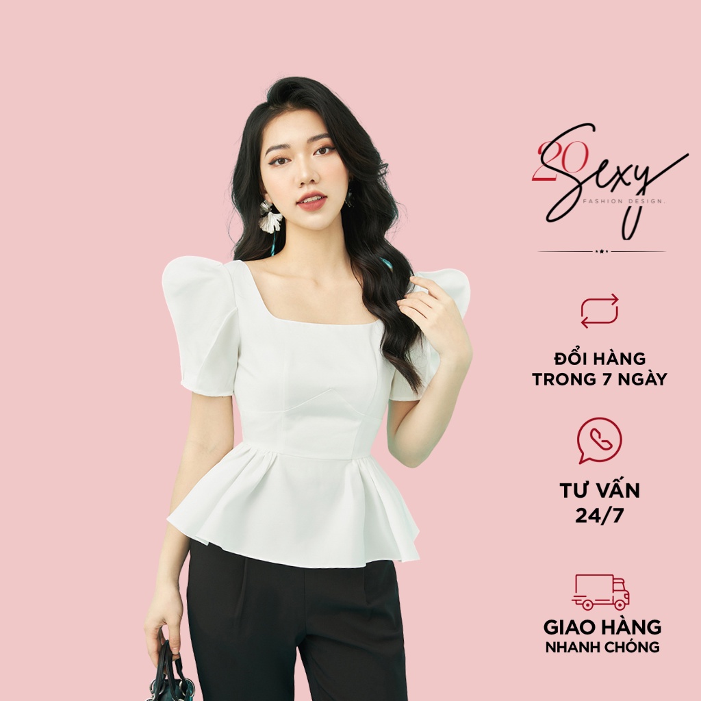 Áo sơ mi kiểu nữ 20sexy by 20AGAIN thiết kế cổ vuông ASA0638