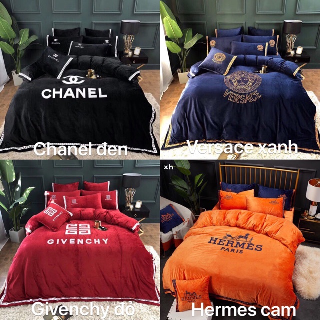 Set chăn ga nỉ nhung thêu thương hiệu cao cấp, dc chọn mẫu | BigBuy360 - bigbuy360.vn