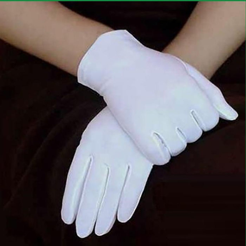 Bao tay trắng, găng tay vải Cotton, thun Poly. lễ tân, sự kiện, kiểm định (5 đôi)