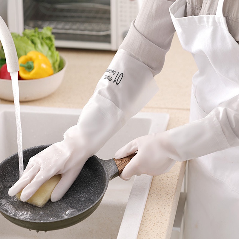Găng Tay Cao Su Cao Cấp, Găng Tay Rửa Chén Bát Đa Năng Loại Dài Siêu Dai