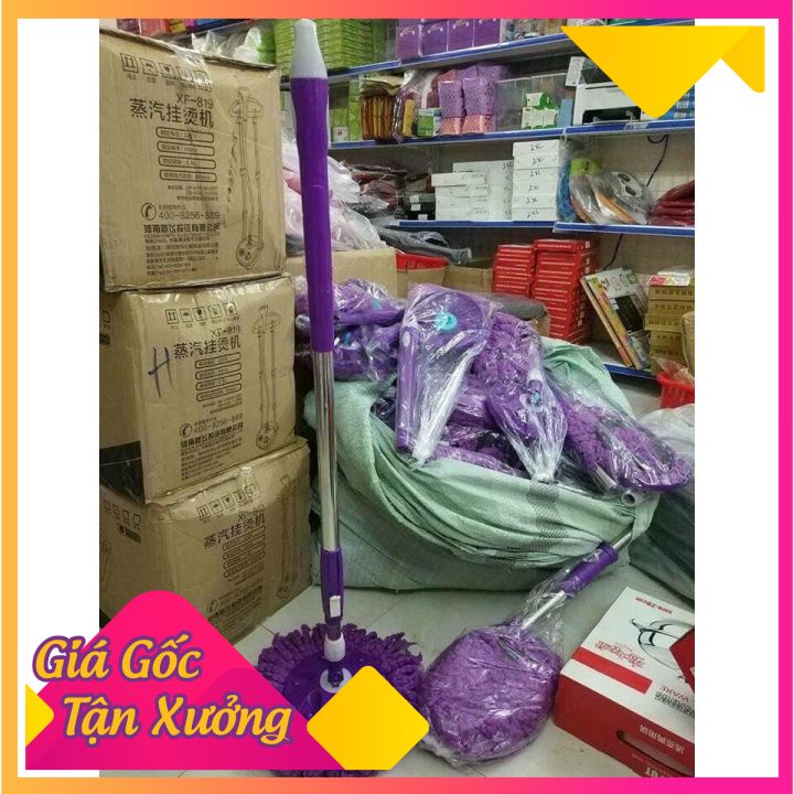 Chổi lau nhà đế nhựa dùng thay thế bộ lau nhà có thùng  cây lau chắc chắn bông thấm nước