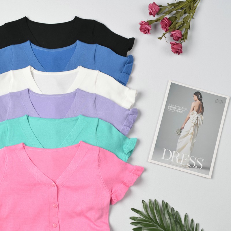 SUXI Áo Sơ Mi Ngắn Tay Cổ Chữ V Thời Trang Mùa Hè Hàn Quốc Dành Cho Nữ