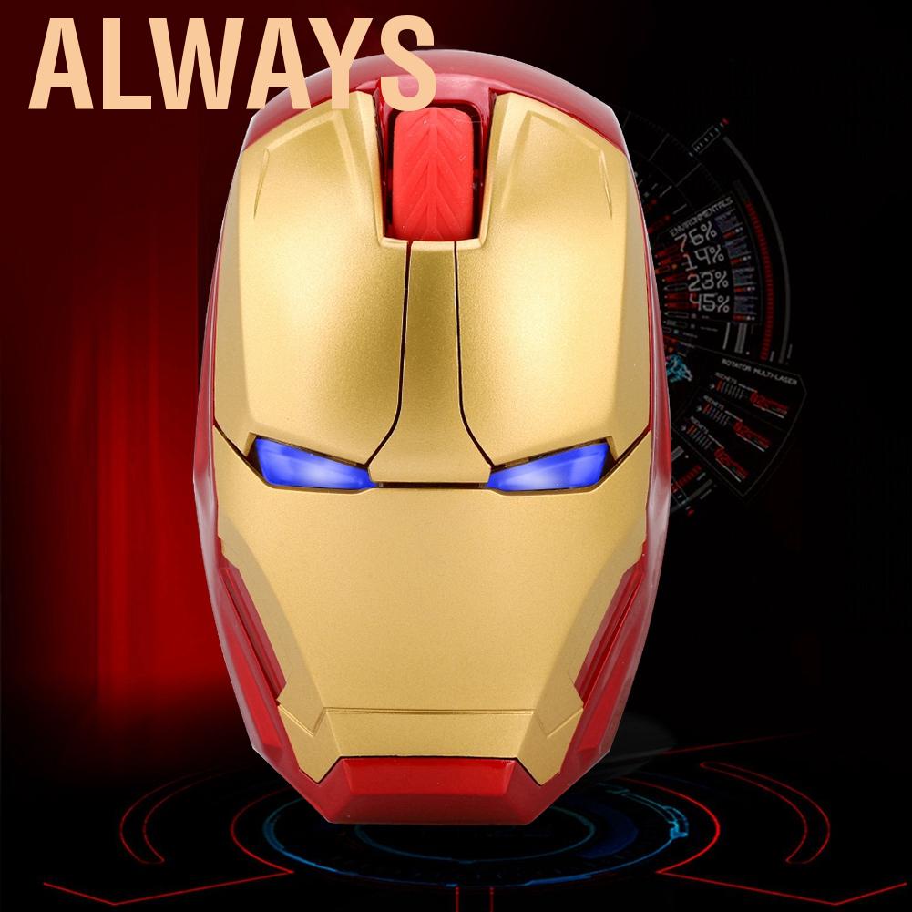 Chuột Không Dây Hình Iron Man 2.4ghz Usb 4d 1600dpi