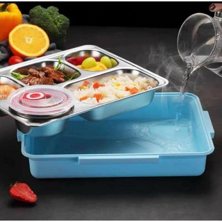KHAY CƠM INOX 5 NGĂN 2500ML