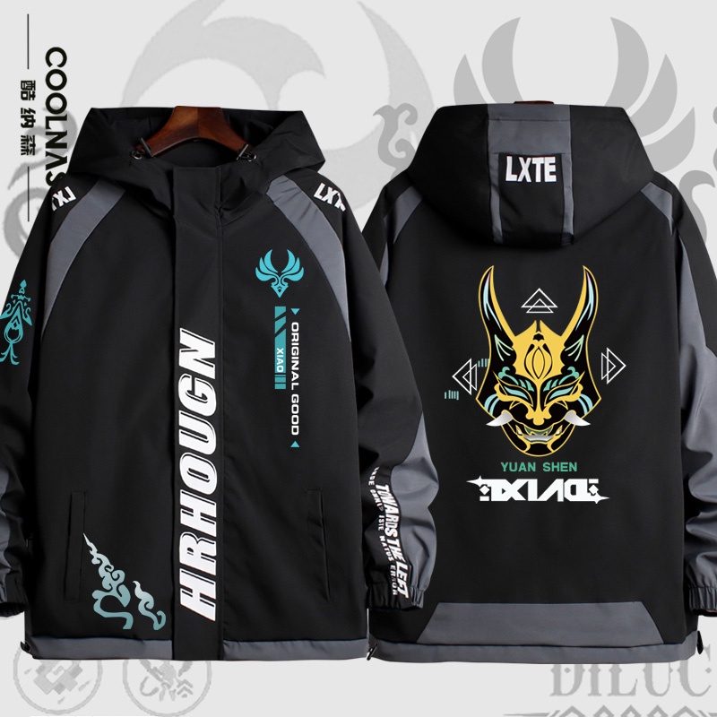 Áo khoác in hoạt hình genshin impact lá phong tartaglia childe xiao hutao phong cách thu đông cho nam nữ