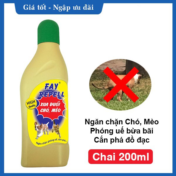 [BÁN CHẠY] Fay Repell - Thuốc xịt ngăn chặn chó, mèo phóng uế bừa bãi, cắn phá đồ đạc, xua đuổi chó mèo (200ml)