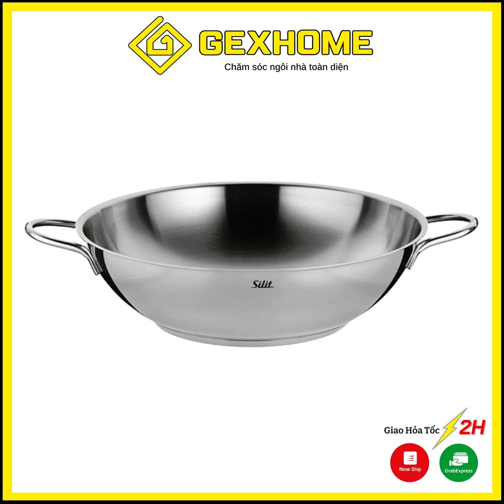 Chảo Sâu lòng Silit Wok 32cm - Chảo xào - Chảo Thép không gỉ [Hàng Đức chính hãng]