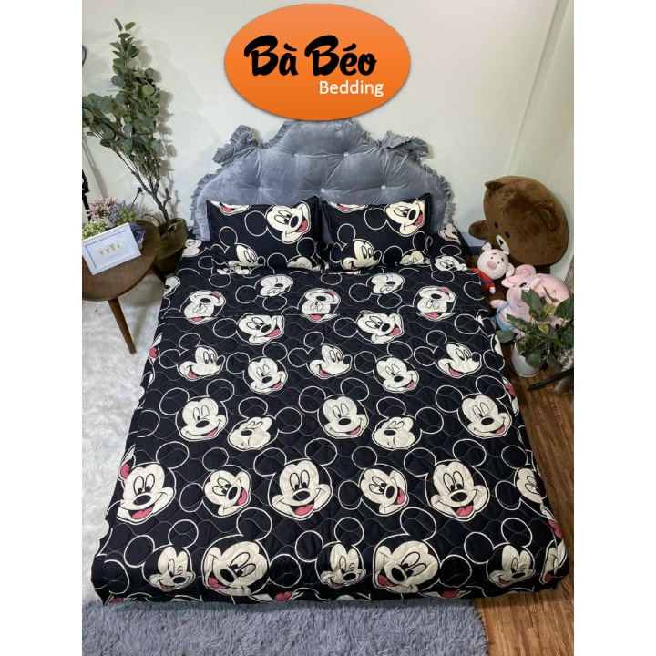Trọn Bộ 5 Món Chăn Ga Gối Cotton Poly Hè Thu, Set Chăn Hè Ga Gối, Bộ Chăn Ga Gối Cotton Hoạ Tiết Sinh Động Đủ Kích Thước