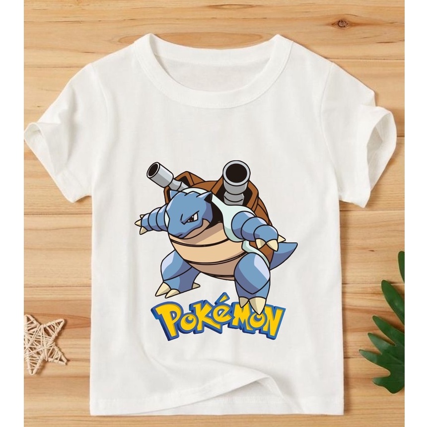 áo thun bé trai bé gái in hình pokemon cotton co giản thoải mái