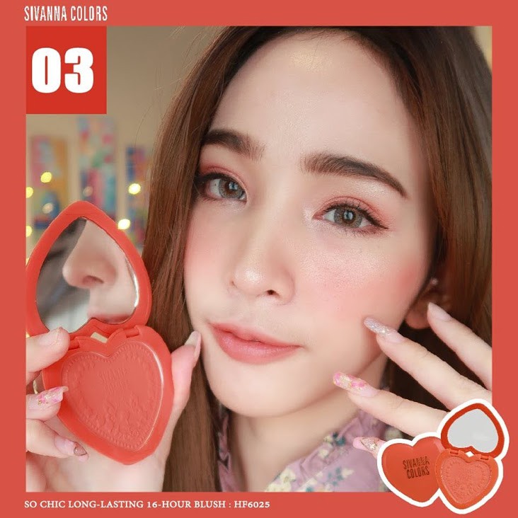(Hàng Thái) Phấn Má Hồng Bền Màu So Chic Long- Lasting 16-Hour Blush Sivanna Colors HF6025 | BigBuy360 - bigbuy360.vn