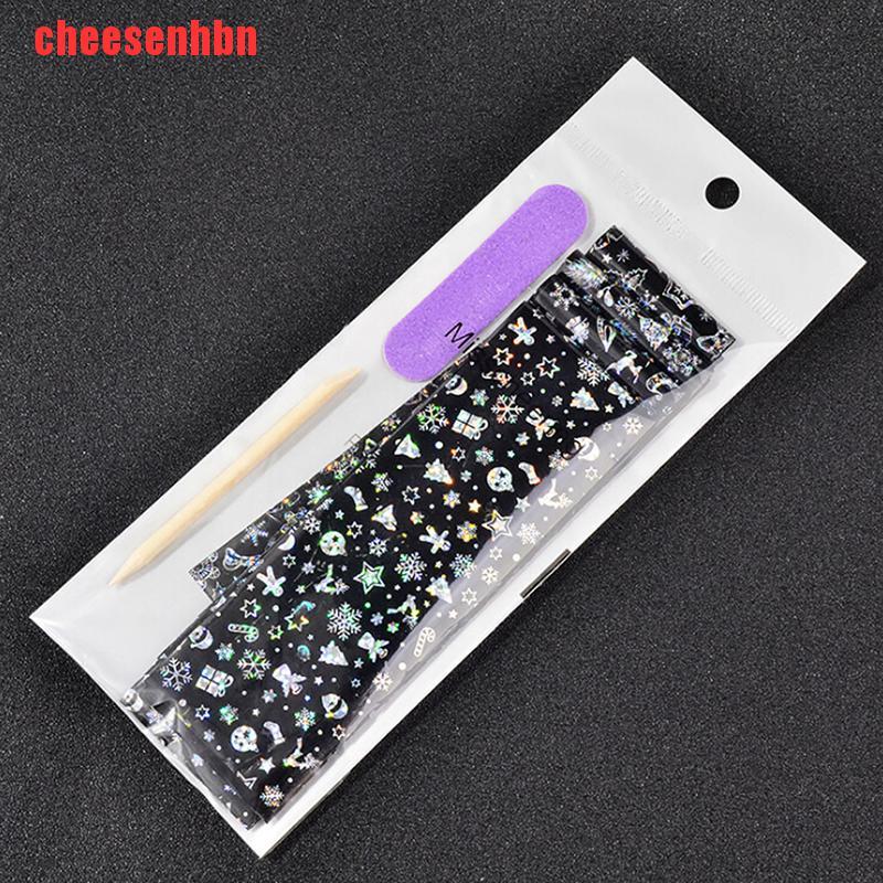 [cheesenhbn]4pcs Christmas Nail Foil Set Snow Flower Star DIY Beauty Sticker Nail Art Tool