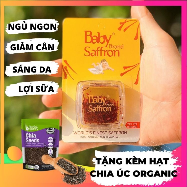 SAFFRON NHUỴ HOA NGHỆ TÂY TỐT NHẤT ẤN ĐỘ BABY SAFFRON HỘP 1 GRAM