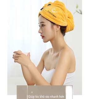 Khăn gội đầu quấn tóc cao cấp cho nữ mềm mịn thấm hút tốt loại dày