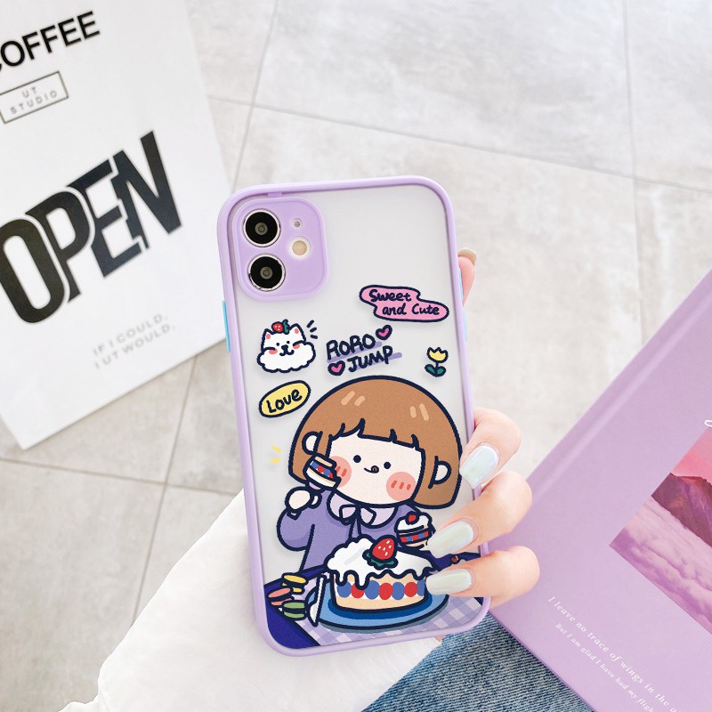 Ốp lưng iphone Roro Couple nhám viền nổi cong 5/5s/6/6plus/6s/6splus/7/7plus/8/8plus/x/xr/xs/11/12/pro/max/plus/promax | BigBuy360 - bigbuy360.vn
