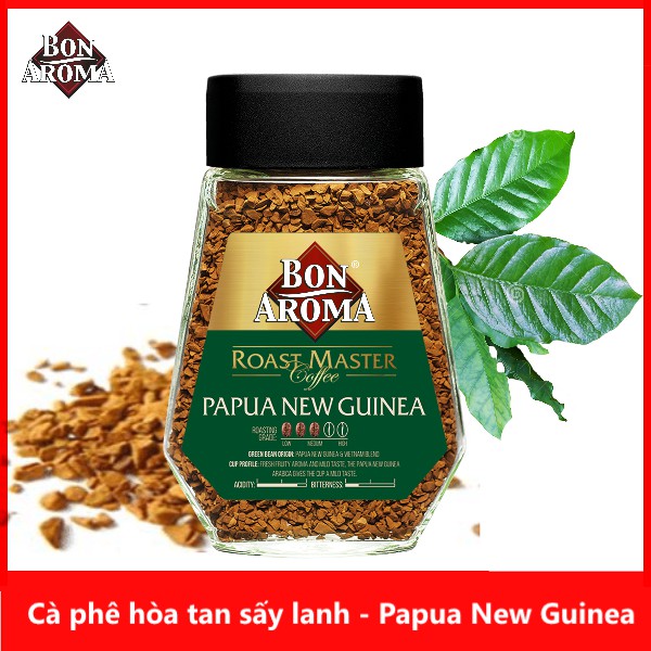 Cà phê hòa tan sấy lạnh - Cao cấp Bon Aroma Roast Master - Papua New Guinea (Freeze dried instant coffee)