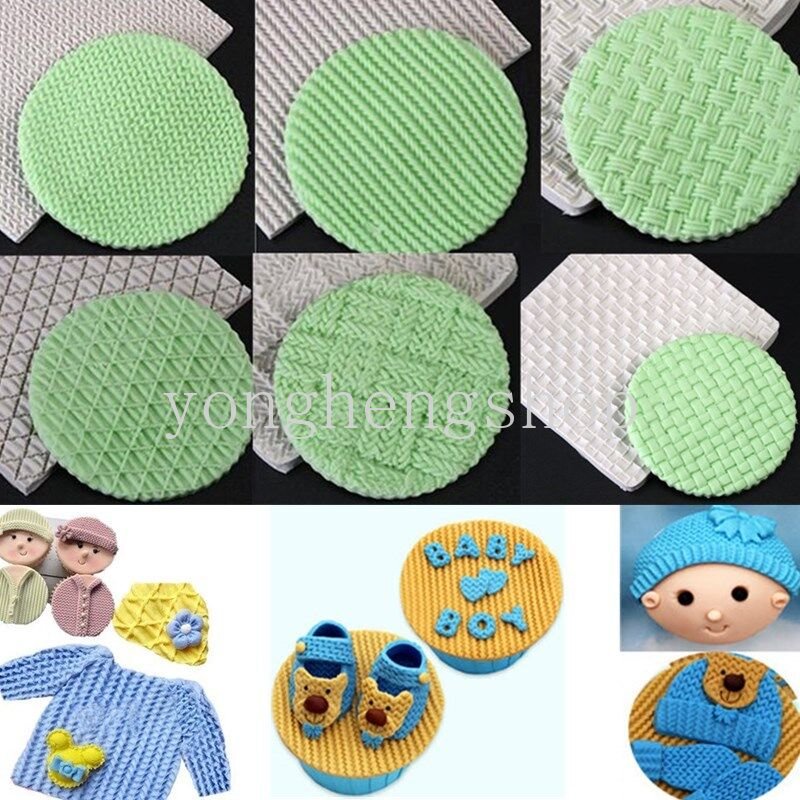Khuôn Silicone Tạo Họa Tiết Đan Len 3D Trang Trí Bánh DIY
