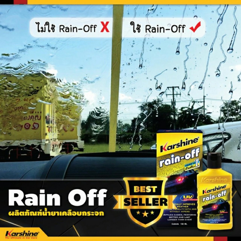 Dung Dịch chống bám nước kính xe hơi - Chất Phủ Nano kính ô tô - Karshine Rain- off 150ml