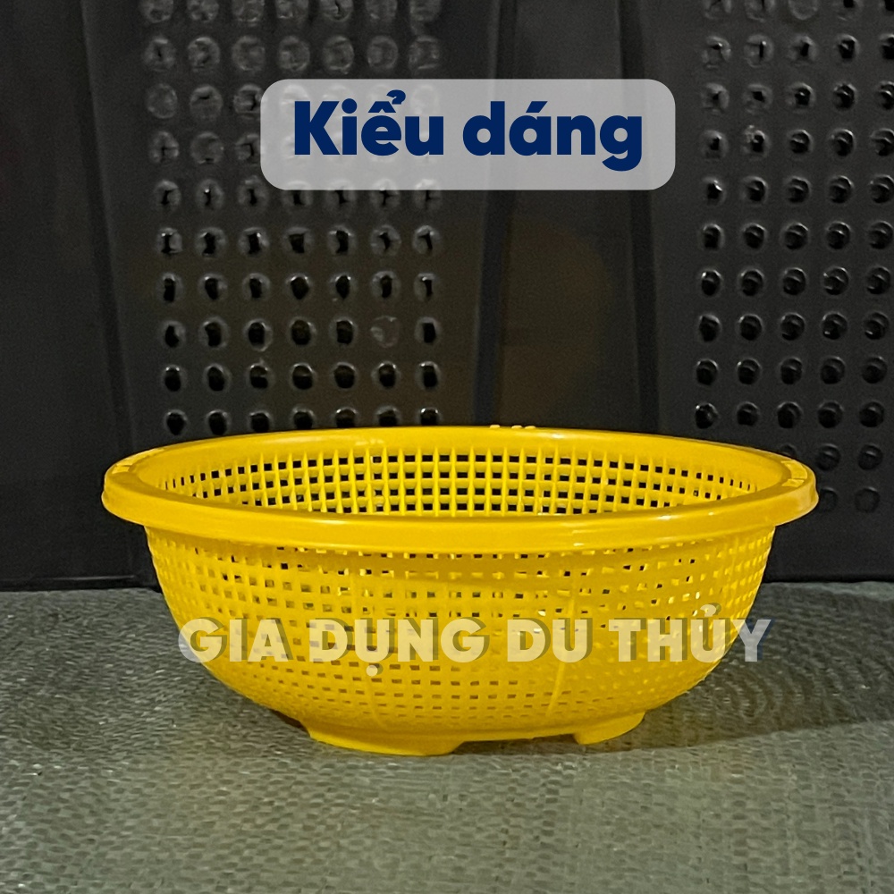 Rổ nhựa tròn mắt nhỏ size nhỏ 22-36 cm thích hợp dùng làm rổ vo gạo chất liệu nhựa PP màu đỏ, vàng, xanh dương, xanh lá