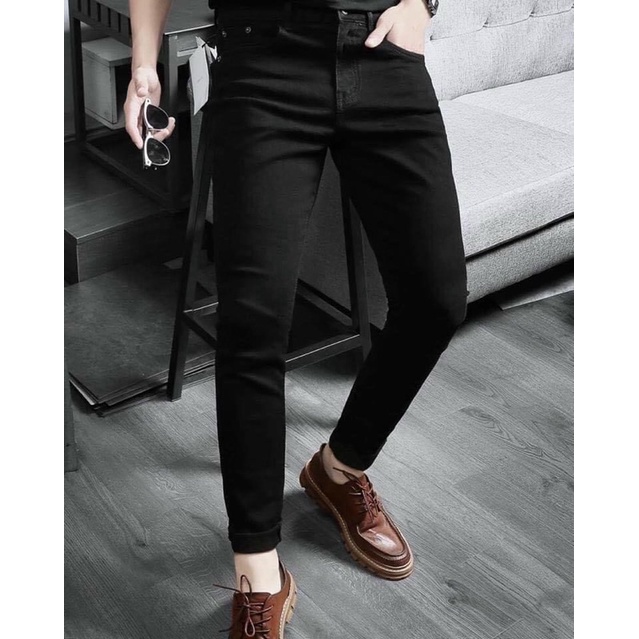 QUẦN JEANS SKINNY CO DÃN TRƠN VÀ RÁCH GỐI FORM UNISEX NAM NỮ