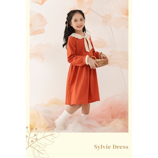 Sylvie dress - váy cam cổ be bé gái