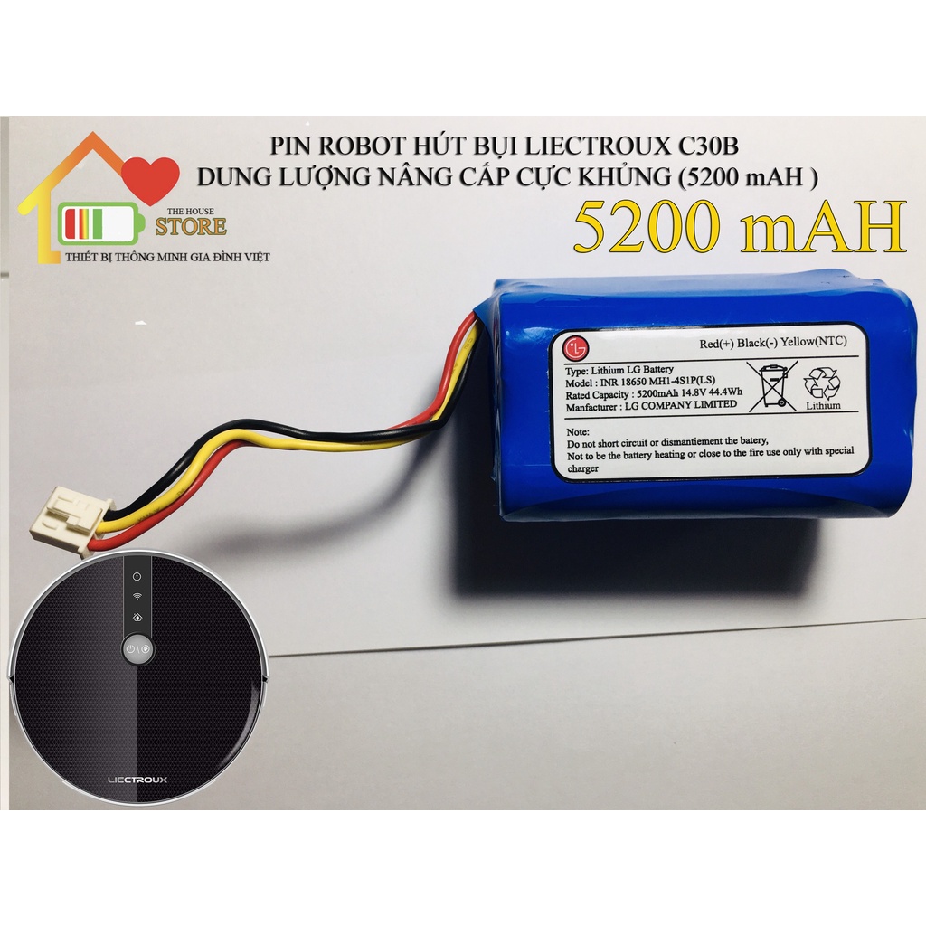 (DUNG LƯỢNG 5200 mAH  ) PIN ROBOT HÚT BỤI LIECTROUX C30B NÂNG CẤP CỰC KHỦNG BẢO HÀNH 9 THÁNG