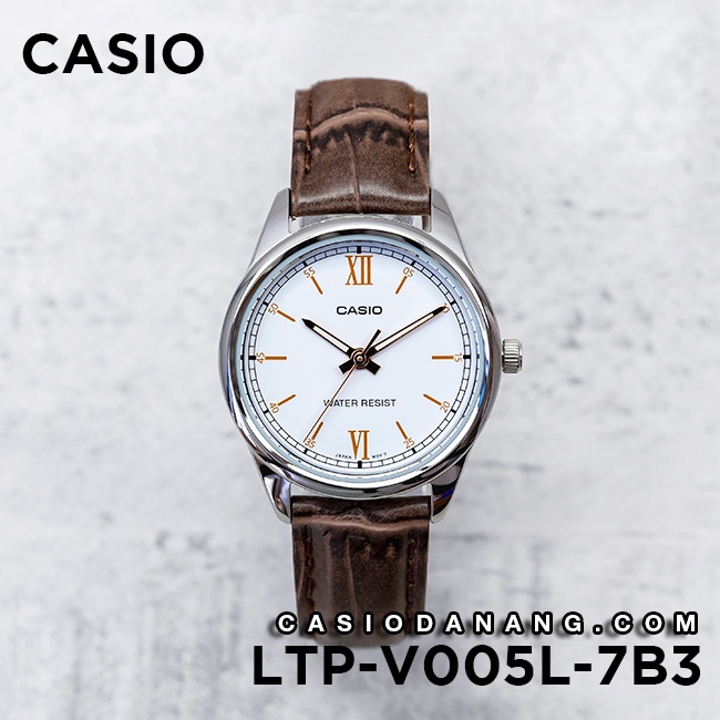 Đồng hồ nữ dây da Casio chính hãng Anh Khuê LTP-V005L-7B3UDF (28mm)