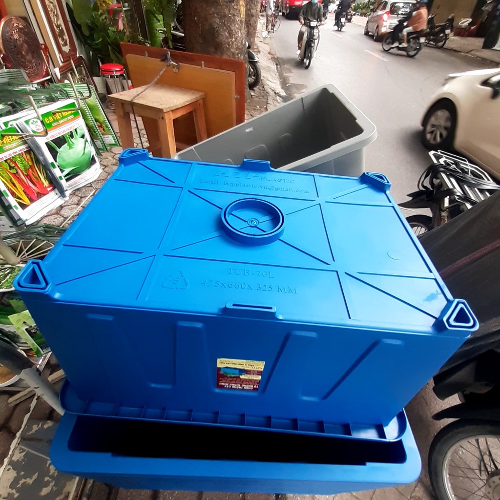 Khay trồng rau sạch cao cấp thùng 70 lít khay dùng cho hệ thống Aquaponics