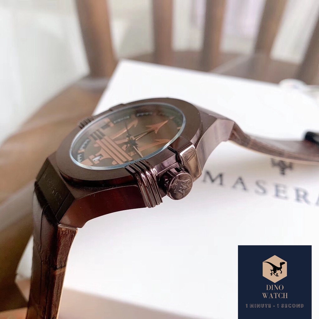 Đồng Hồ Nam Maserati Potenza R8851108011 Dây Da Màu Nâu , Máy Quartz - Pin , Size 42mm