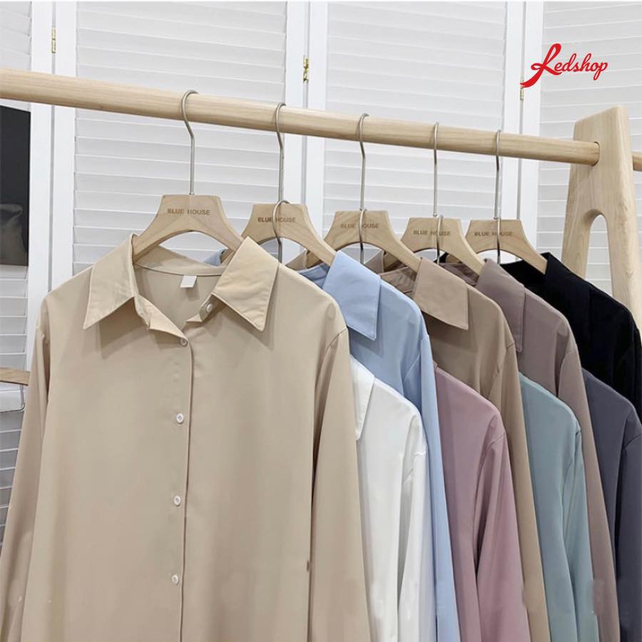 Áo Sơ Mi Nữ Basic Dáng Rộng Chất Tằm Mịn Tay Dài Nhiều Màu Kiểu Dáng Hàn Quốc Có BigSize REDSHOP | BigBuy360 - bigbuy360.vn