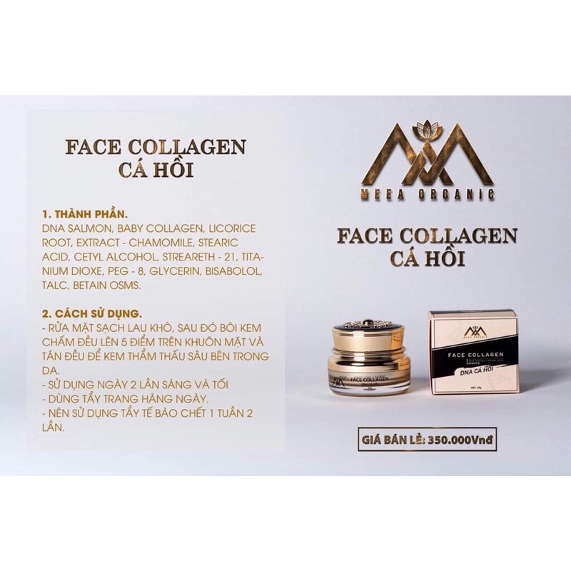 [Chính hãng] Kem face Collagen DNA Cá Hồi MeeA Organic chính hãng 25gr