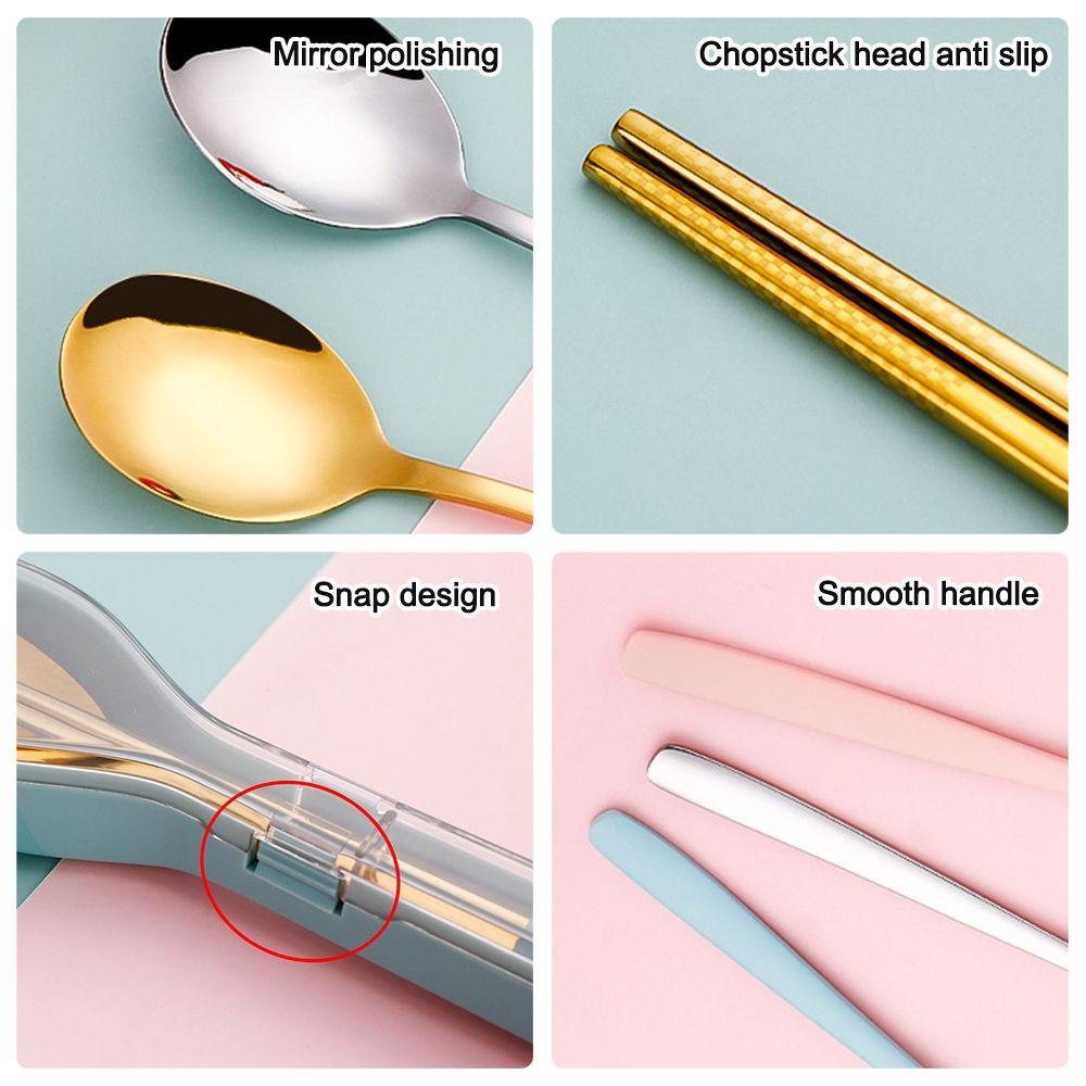 Bộ Muỗng Đũa Nĩa 1 Món Thiết Kế Nhỏ Gọn Tiện Dụng Mang Theo Du Lịch /