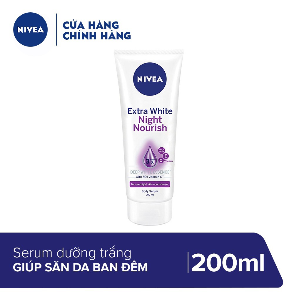 TINH CHẤT SERUM NIVEA DƯỠNG TRẮNG BAN ĐÊM (Dưỡng thể 200ml)