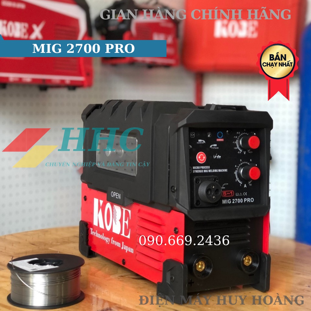 Máy hàn mig không dùng khí KOBE 2700PRO đa chức năng, máy hàn mig mini chuyên nghiệp cho gia đình và thợ