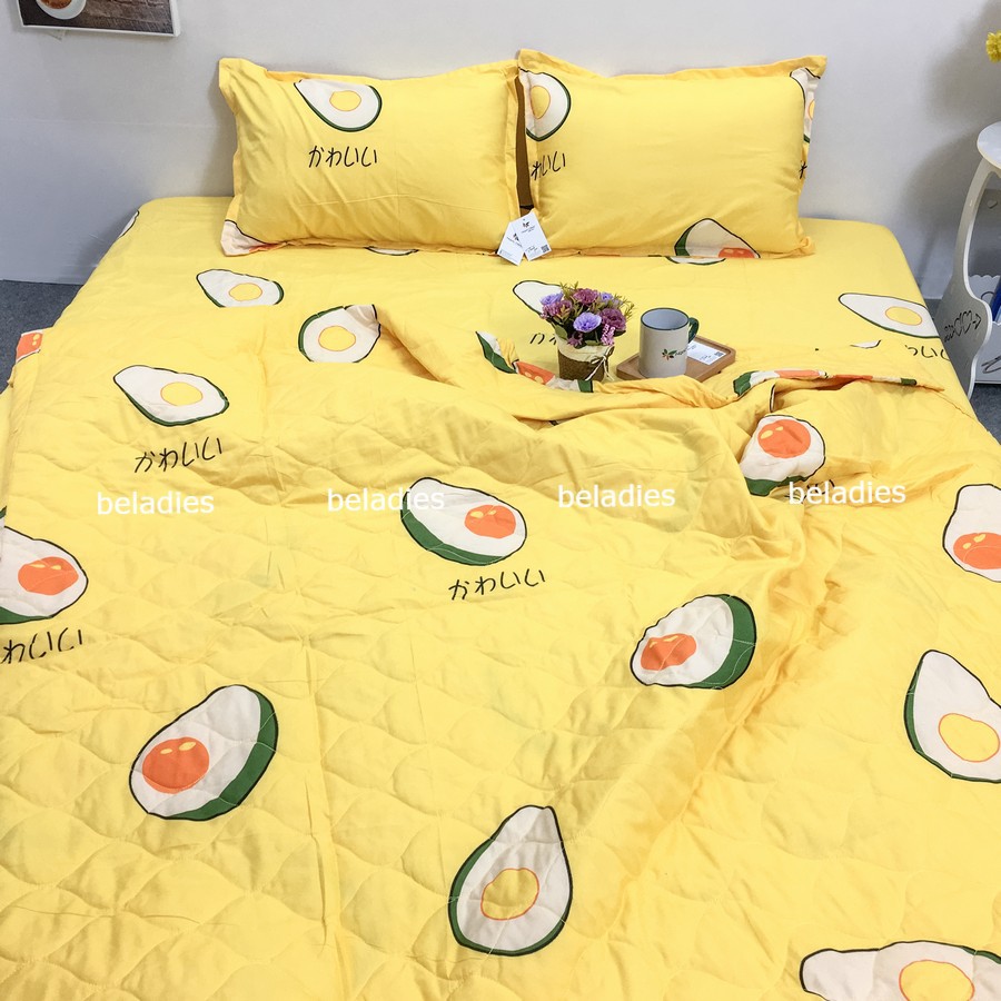 Chăn hè trần bông Beladies - Chăn hè thu cotton chần bông mỏng mát nằm điều hòa 3 lớp 1m8x2m
