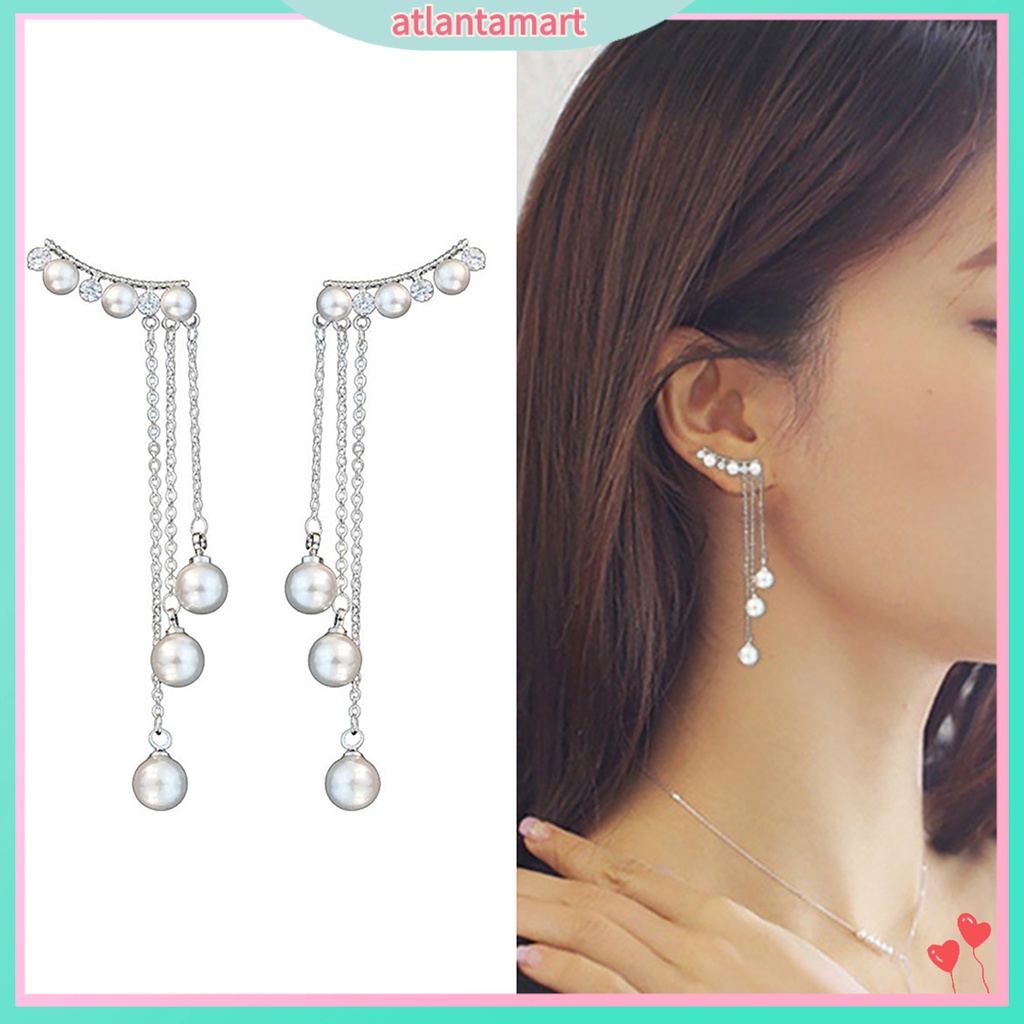Khuyên Tai Nữ Dài Đính Ngọc Thời Trang