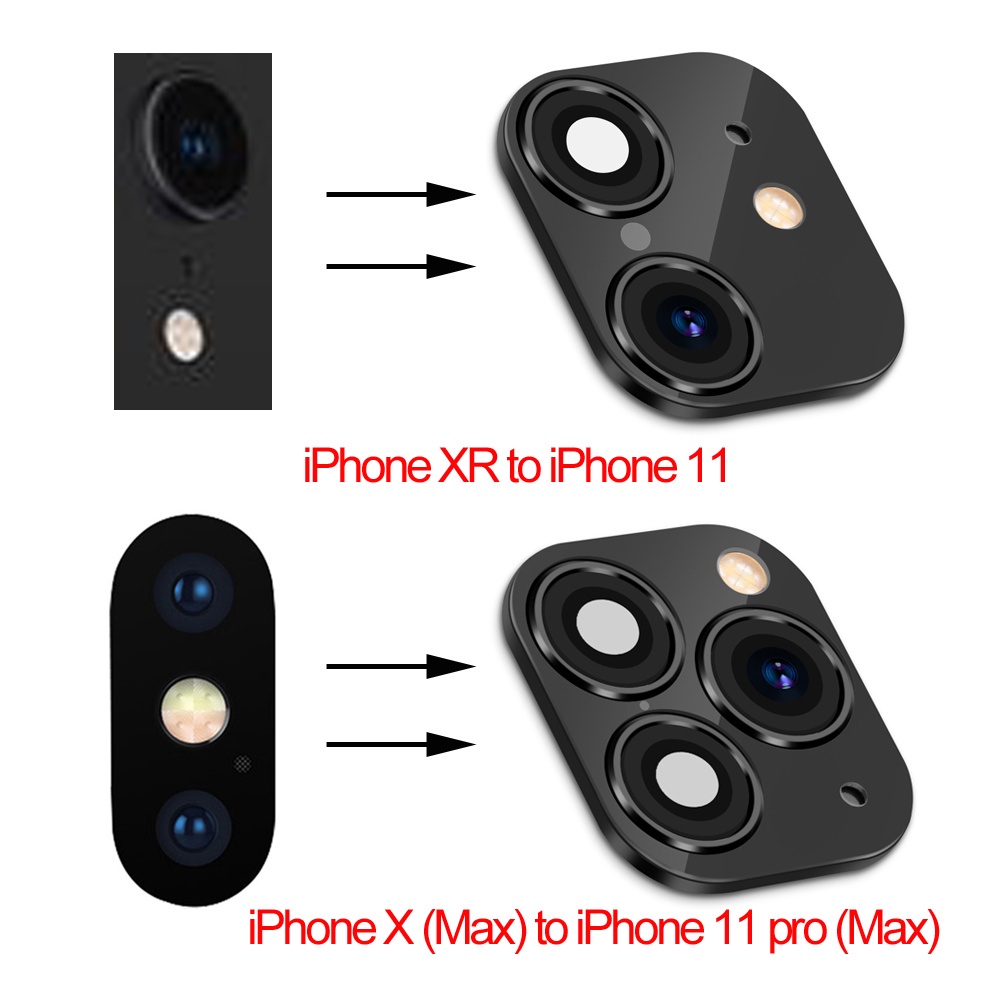 CHINK Phone Upgrade Fake Camera Lens Sticker Cover Screen Protector for iPhone XR X Change to iPhone 11 Pro Max