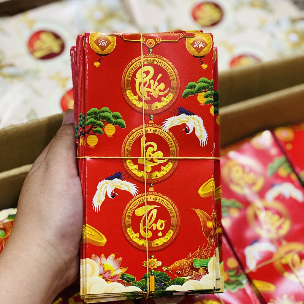 Bao lì xì Cưới Hỏi Bê Tráp Chữ hỷ đỏ đô 2024 hình hoạ tiết độc lạ