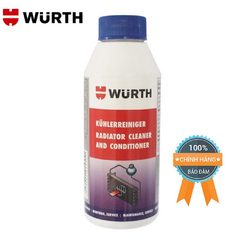 Vệ sinh két nước làm mát động cơ Wurth Radiator Cleaner 250ml 510250 Làm sạch cặn bẩn, chất ăn mòn ,chất bẩn tích tụ lâu