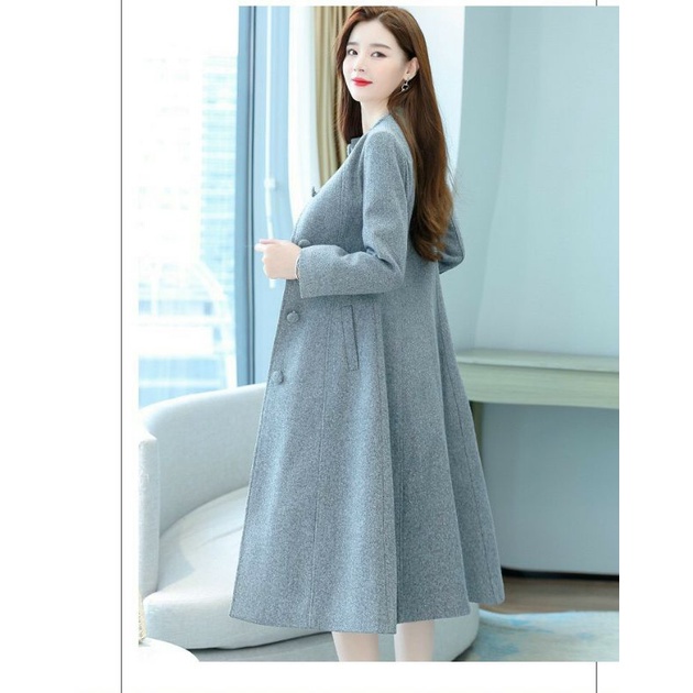 Áo Dạ Nữ Dáng Dài - Áo Khoác Cổ Đứng Dáng Xoè Cao Cấp Quảng Châu Siêu Ấm Sang Trọng | BigBuy360 - bigbuy360.vn